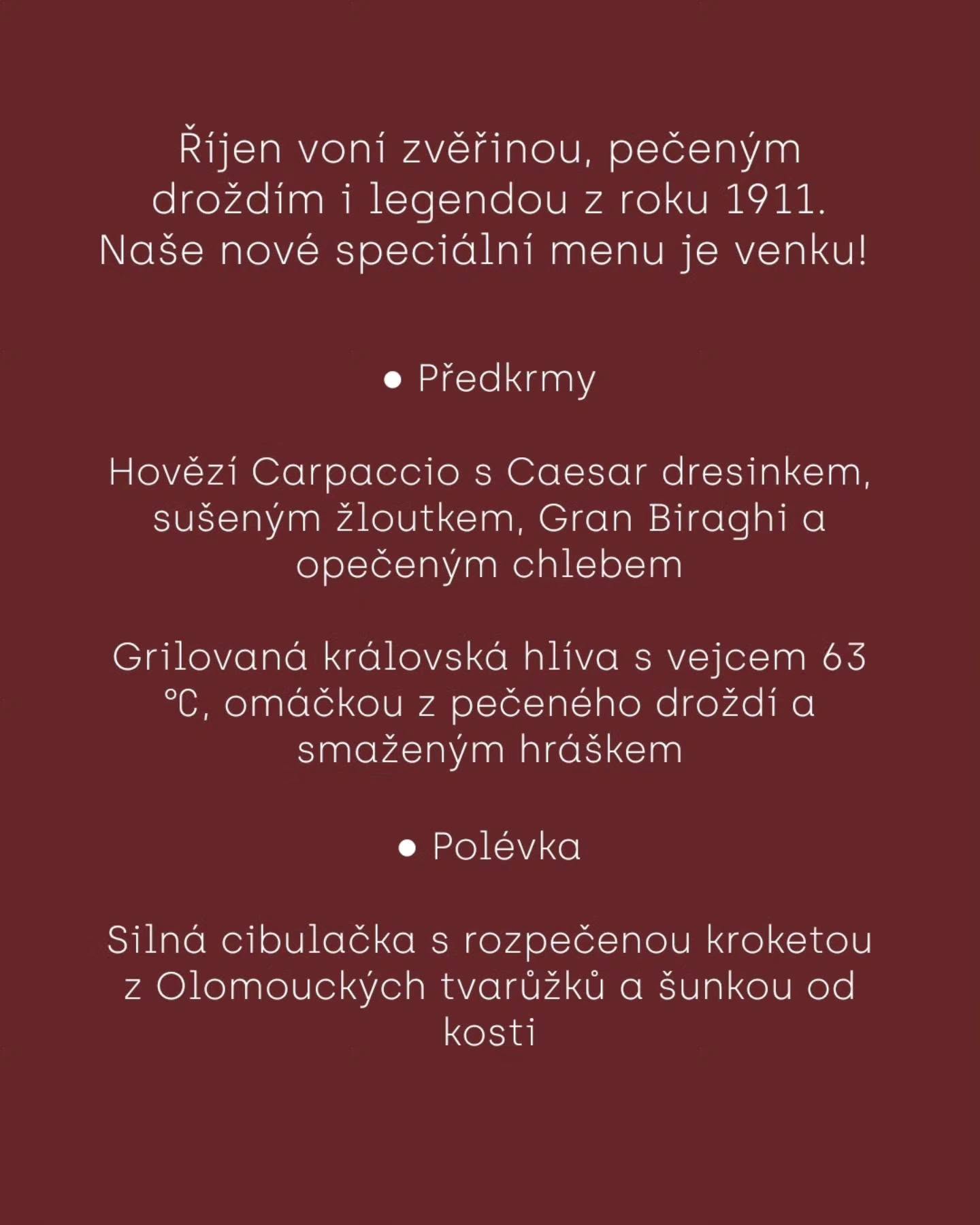 Říjnové menu TADY CHUTNÁ – přehled předkrmů a cibulačky